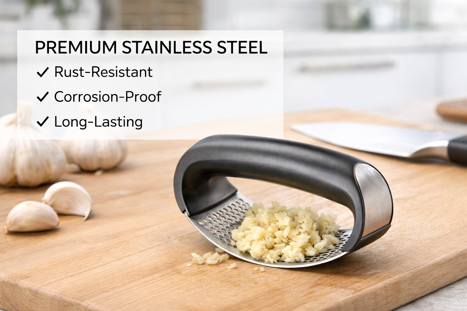 Easy Rock Garlic Press – Premium Stainless Steel Crusher